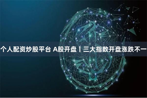 个人配资炒股平台 A股开盘丨三大指数开盘涨跌不一