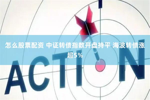 怎么股票配资 中证转债指数开盘持平 海波转债涨超5%