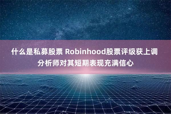 什么是私募股票 Robinhood股票评级获上调 分析师对其短期表现充满信心